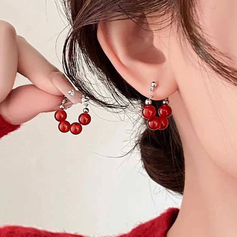 HandMade Earrings Natural Red Agate From Earrings Design Simple Fashion Fine Luxury Versatile Jewelry Gift J251021