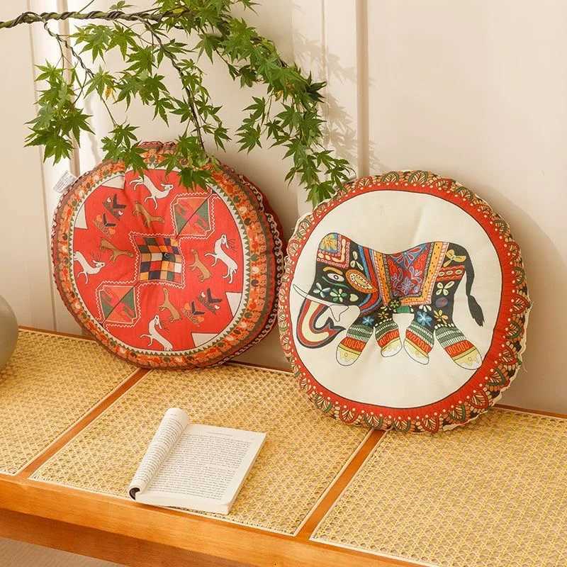 Bohemia Cotton Linen Chair Cushion Geometric Cotton And Hemp Round Chair Cushion Yoga Meditation Floor Mat Sofa Pillow Cushion X251021