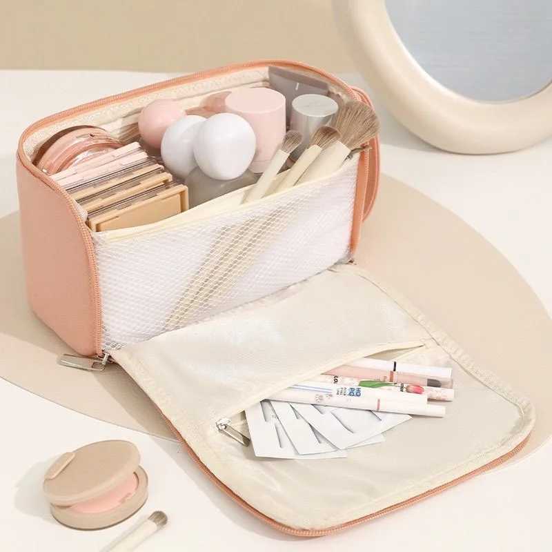 Makeup Bags for Women Travel Toiletry Cute Cases Bag Portable Solid Color Makeup Organizer Box Cosmetic Bag NeceserW251021