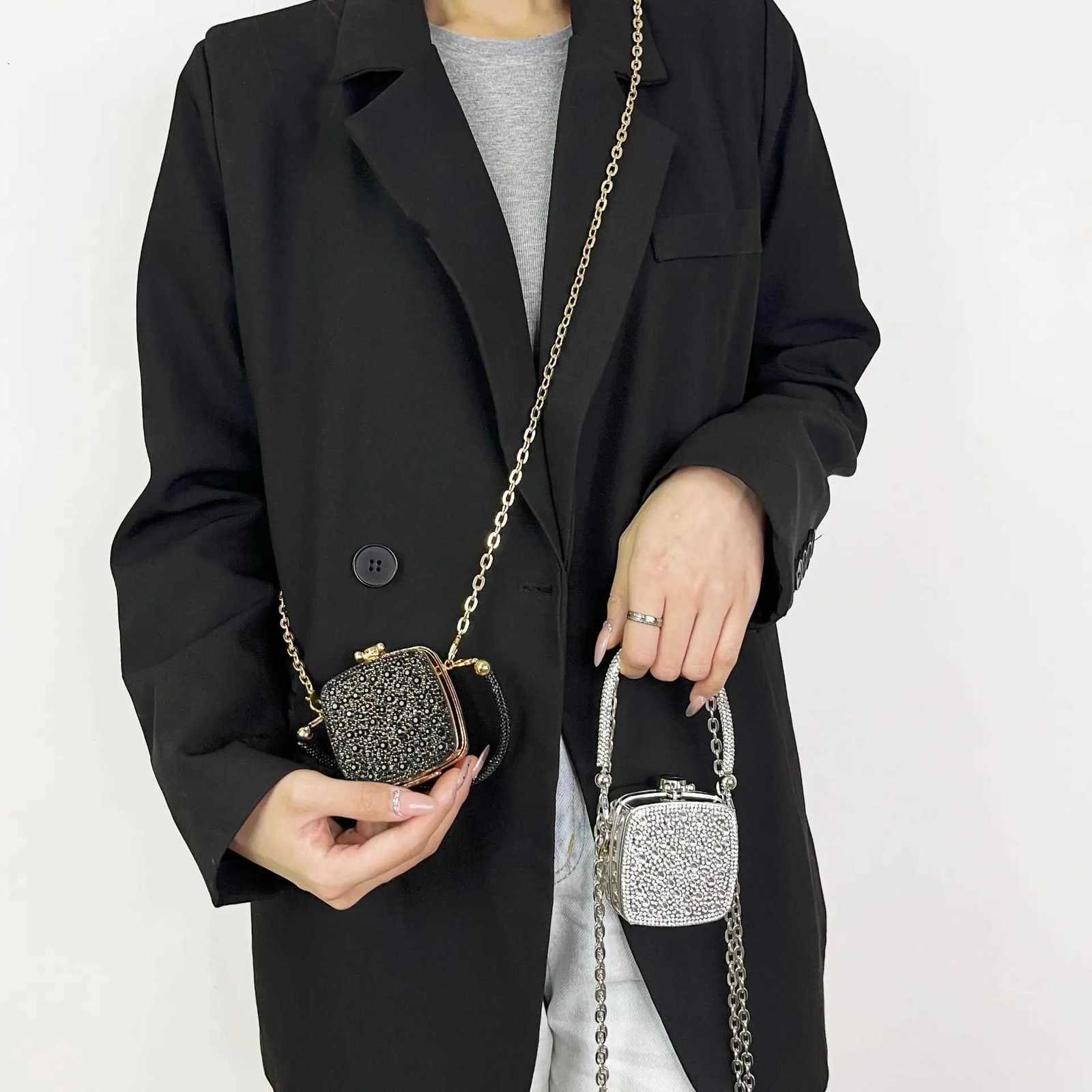 Banquet Bag for Women Highquality Acrylic Shoulder Bag with Mirror Designer Full Diamond Mini Crossbody Bag Cute Lipstick BagXJ251021