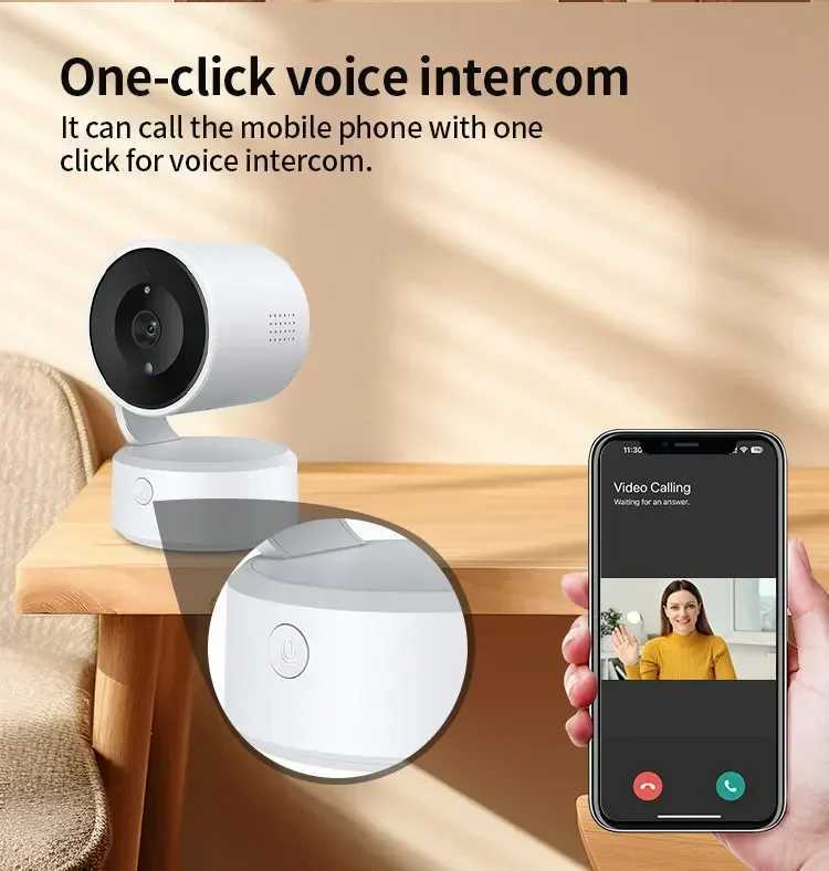WIFI Tuya Camera Indoor 5MP Baby Monitor Two Way Talk 4X Zoom PTZ 360 Surveillance Cameras Support Alexa Google Smart Life J251121