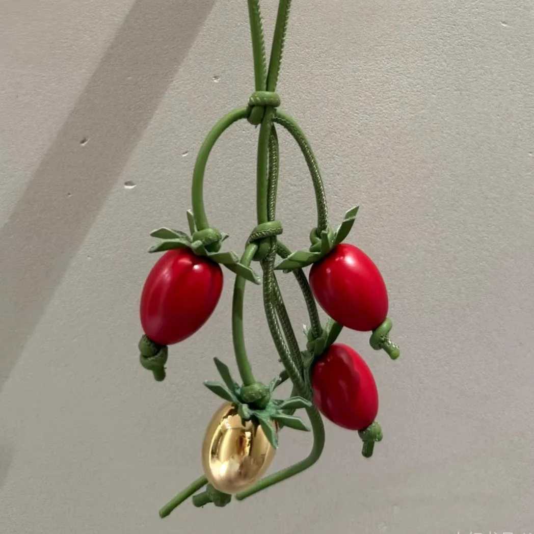 Cowhide Tomato String Bag Charm Exquisite Pendant Woman Allmatch Cute LO Home Backpack Pendant Bag Accessories J251121