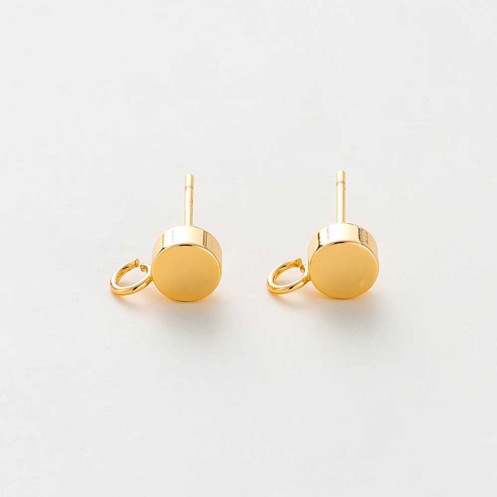 10Pcs Stud Earring 14K18K Gold Color Plated Brass Ear Hoops for Jewelry Making DIY Earrings Accessories Supplies J251021