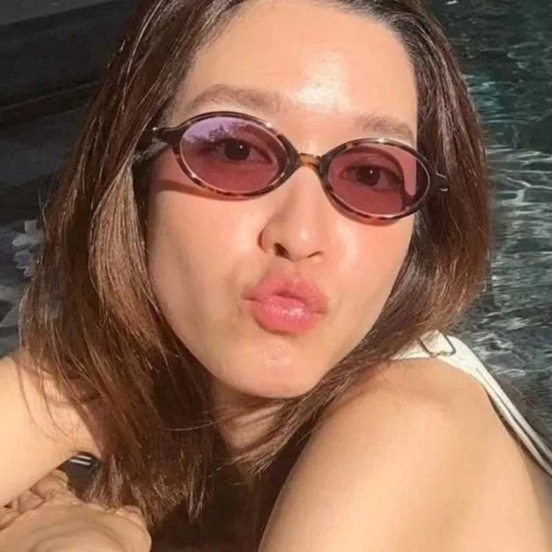 Sexy Small Oval Leopard Sunglasses Women Lovely Ins No Makeup Plain Glasses Frame Eyewear Cute Decorative Computer Glasses Men J251114