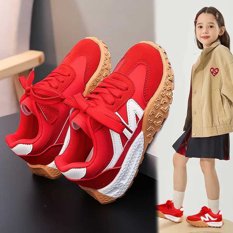 KidsCasual Shoes 2025 Sneakers PU Spring Shoes for Children Antislip Breathable Thick Bottom Red Yellow Shoes Size 2637 C251021