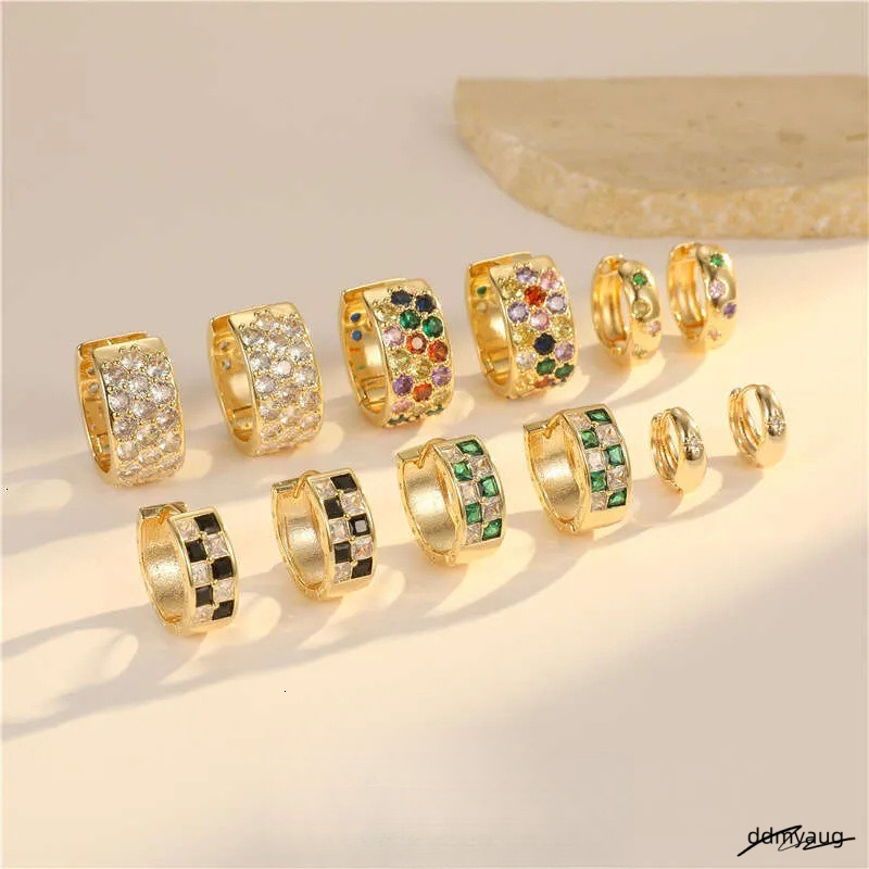 Vintage Style Round Earrings For Women - Inlaid Zircon, Geometric Design, Colorful Accent Ddmyaug