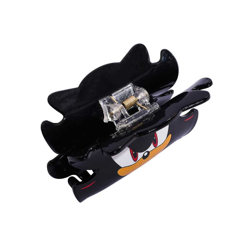 HOT Cartoon Anime Black Hedgehog Hair Clip Grab Clip Shark Clip Acrylic Hair Grab Hair Accessories GiftW254021