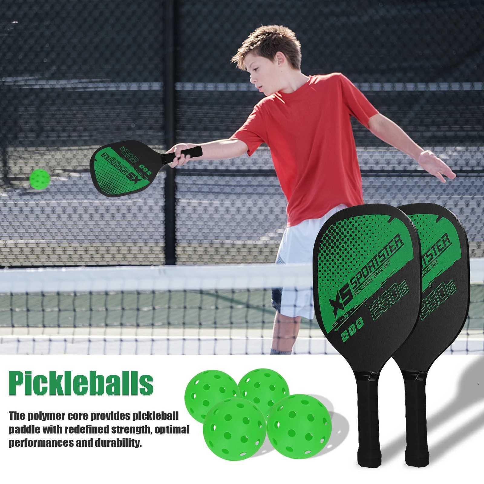 Pickleball Rackets Set Pickleball Paddle Set of 2 Rackets 4 Pickleballs Balls PickleBall Racquet with Balls Sports Accessory W251021