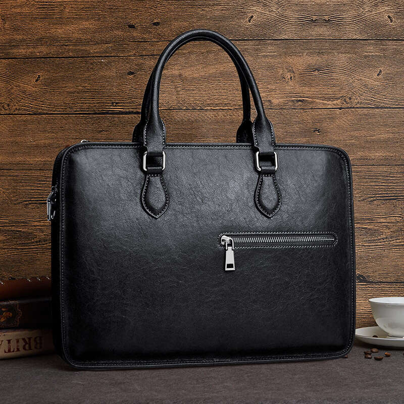 Luxury bag Briefcase New Genuine Leather Business Laptop Cowhide Handbag High end Feel Men s Bag