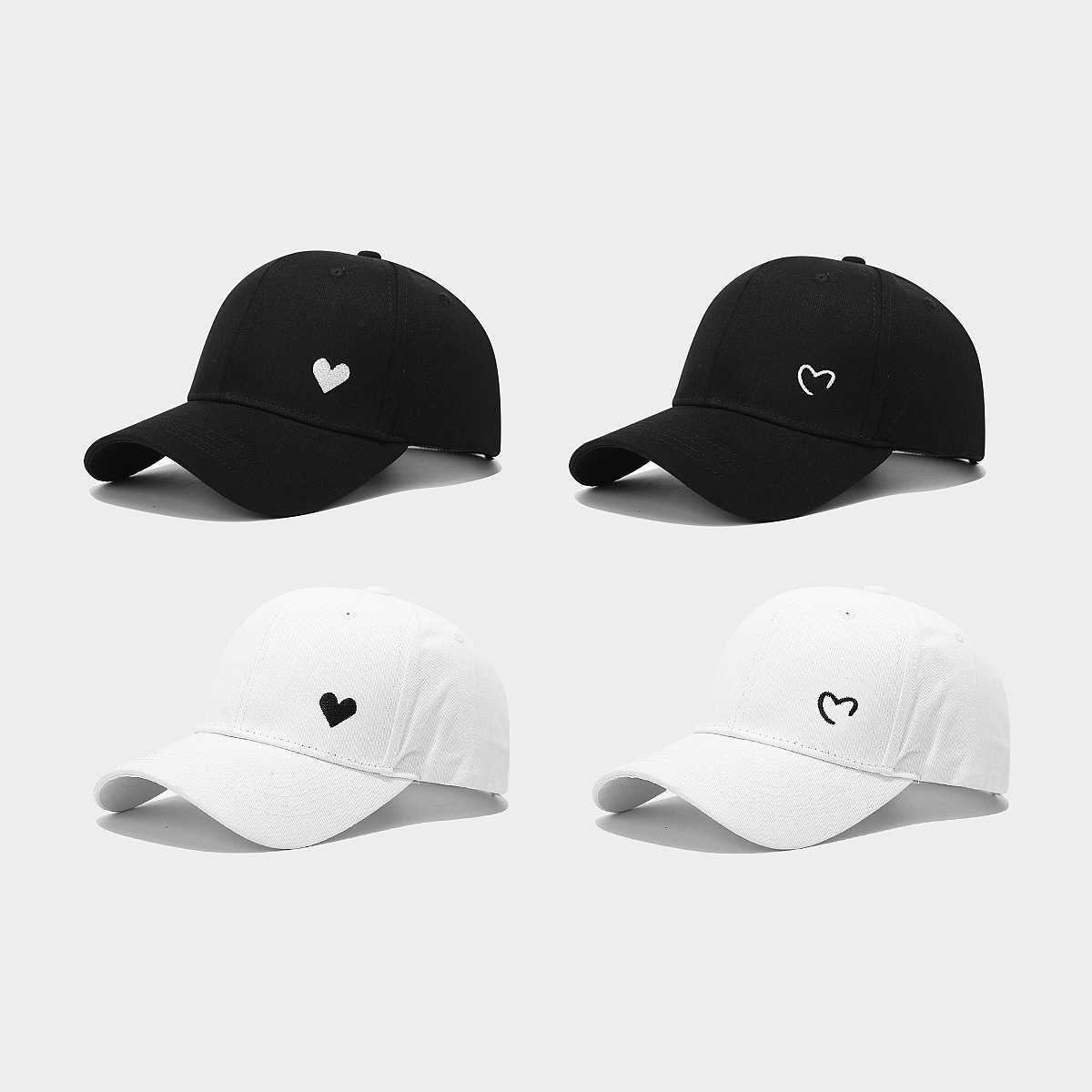 Womens Spring Summer New Outdoor Sun Protection Hat Couple Heart Side Embroidery Baseball Cap Mens Baseball Cap H251020