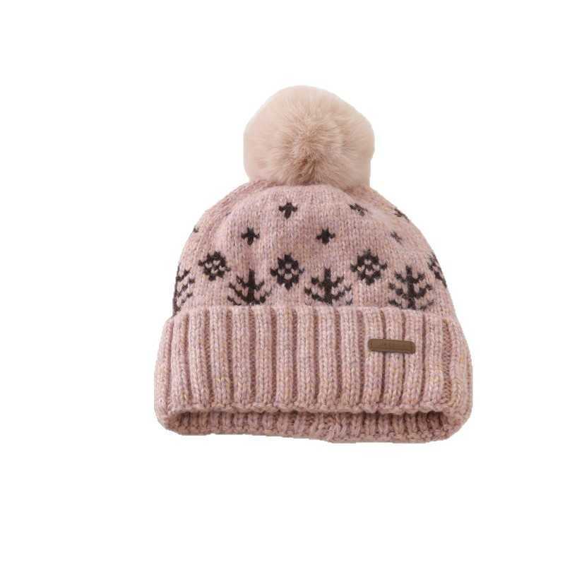 Rabbit Fur Pullover Hat for Women Large Head Circumference Warm Knitted Hat with Ear Protection Cold Weather Hat H251020