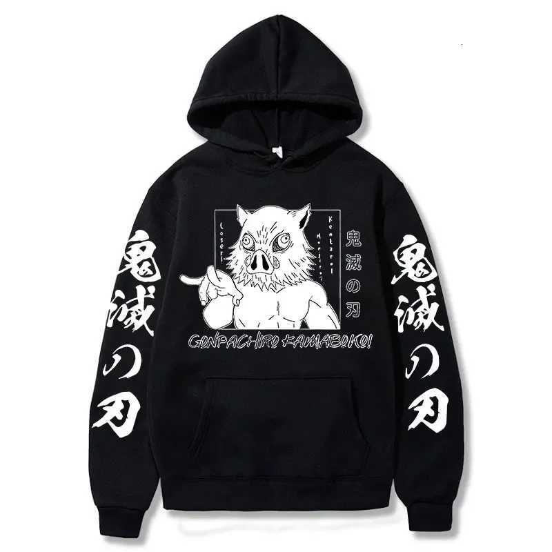 Demon Slayer Inosuke Hashibira Hoodies Anime Kimetsu no Yaiba Hooded Cute Kawaii Oversized Hoody Tops Men Women Sweatshirts W251021