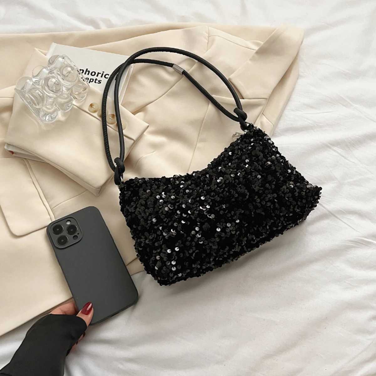 Black Spice Glitter Underarm Bag Casual chic design Crossbody shoulder bag one outfitXJ251021