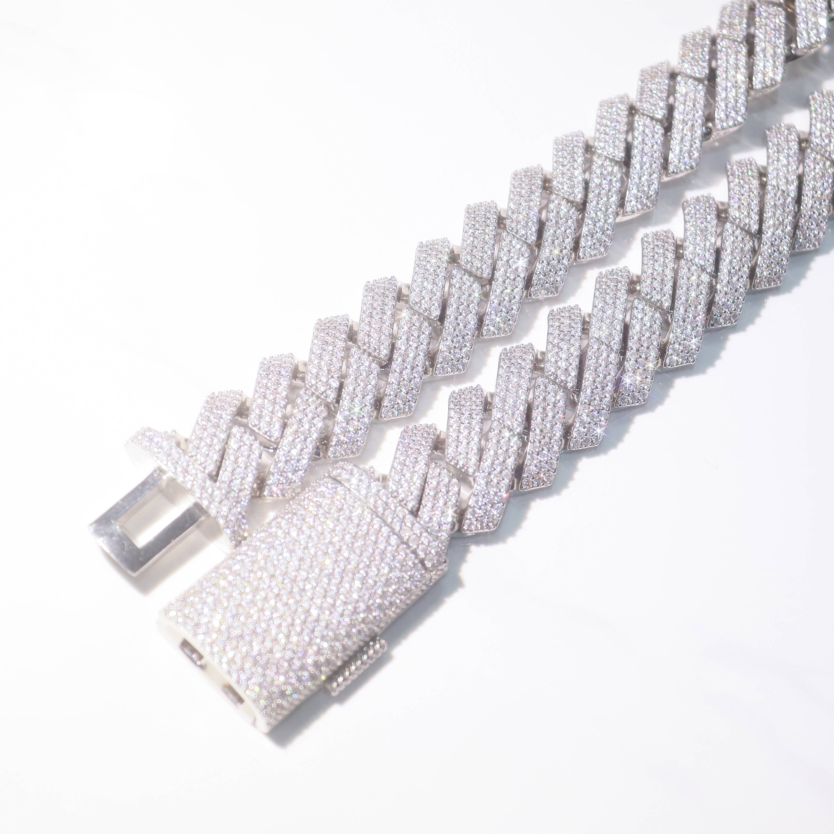 13mm20mm Cuban Link Chains 925 Sterling Silver VVS Moissanite Men Hip Hop Jewelry Necklaces 18K Gold Plated