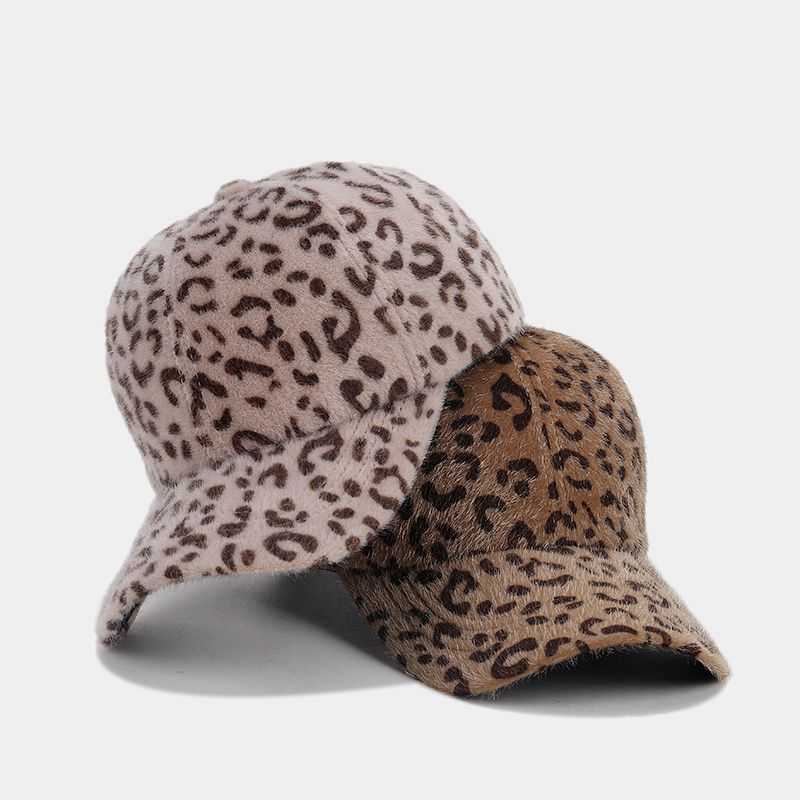 Fashion Celebrity Trend Leopard Print Baseball Cap for Women Outdoor Sun Protection Sunshade Warm Duckbill Cap Slimming Hat H251020