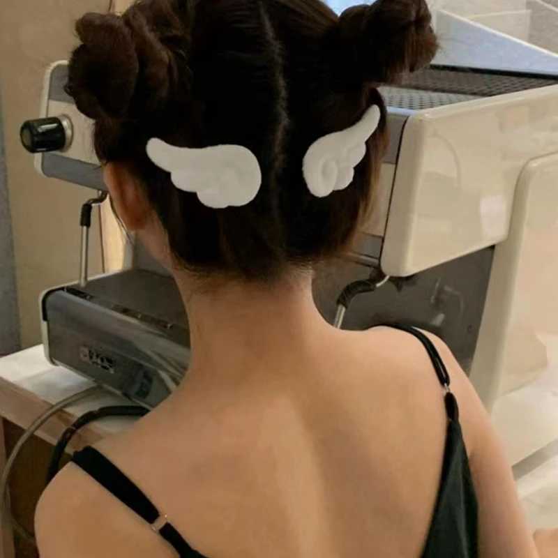 Angel Hair Clips Girls Kids Cartoon Plush Pins Barrette White Wing Hair Hoop Christmas Holiday Dress Up Hairpin AccessoriesW254021