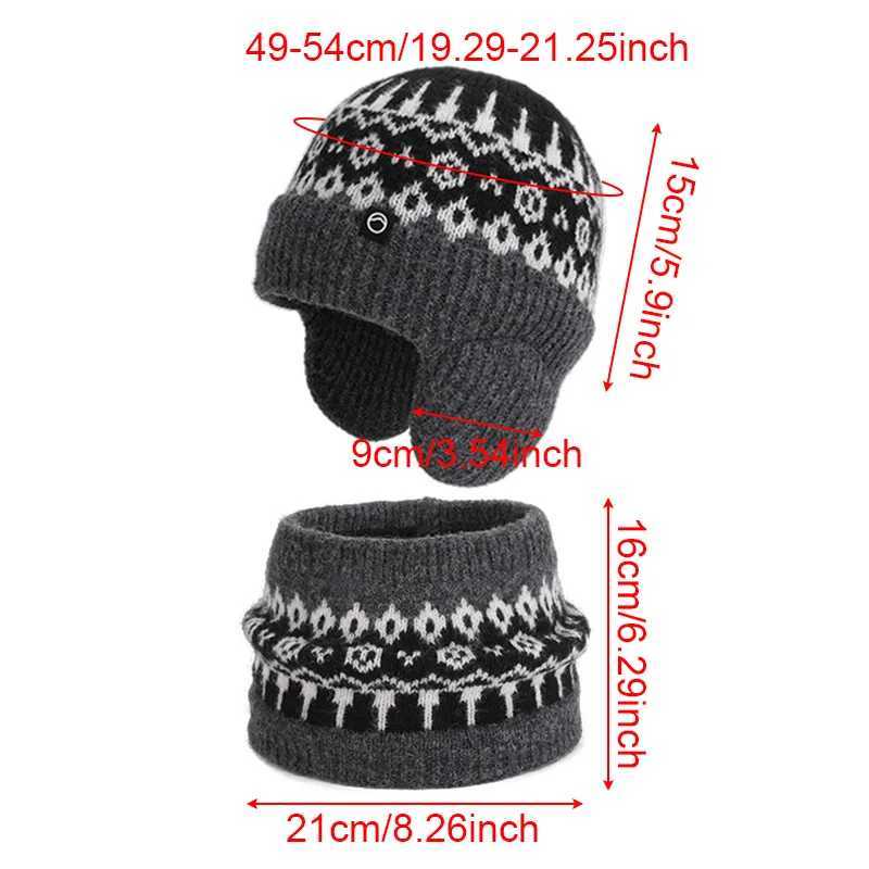 2Pcs Winter Kids Knitted Hat Scarf Set 2025 New Children Beanie Hats Neck Warmer Fleece Lining Skiing Child Girl Boy Cap 410Y J251021