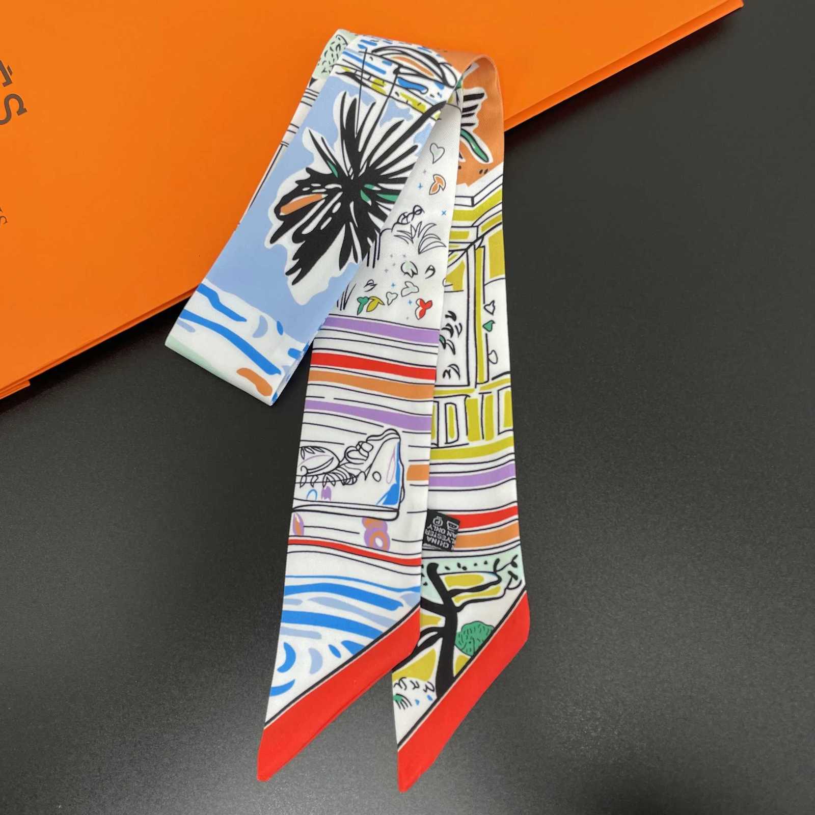 2024 Design Sketch Shoes Brand Silk Scarf Luxury Scarf Wen Foard Skinny Bag Scarves Neckerchi Fashion Hair bandW251021