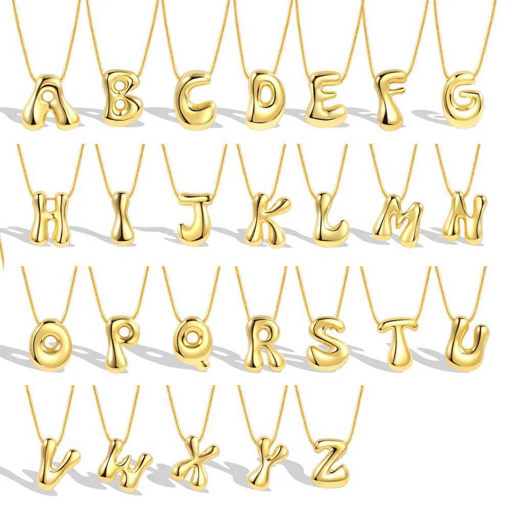 925 Sterling Silver Letter Necklace For Girl Gift Smooth Cute Balloon Jewelry Accessories Dropshipping WholesaleXJ251018