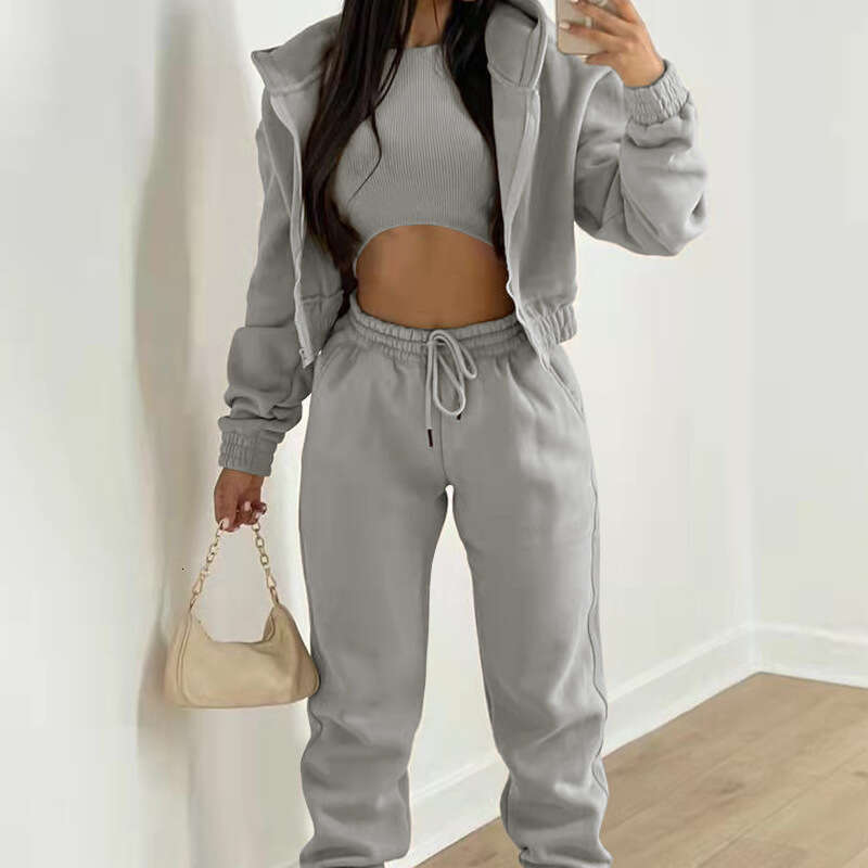 2025 New Women's Three-Piece Loose Fashion Casual Autumn Hoodie Sweatshirt Pants Set