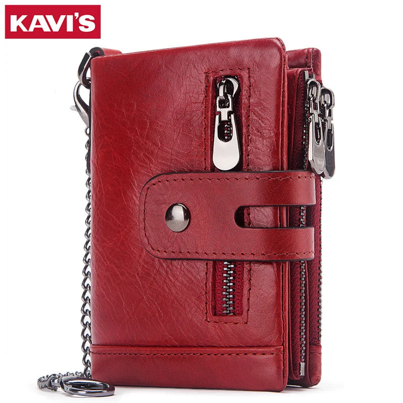 Fashion Women Wallet Genuine Leather Female Clutch Wallets Hasp Double Zipper Short Coin Pocket ID Card Holder Purse 251013