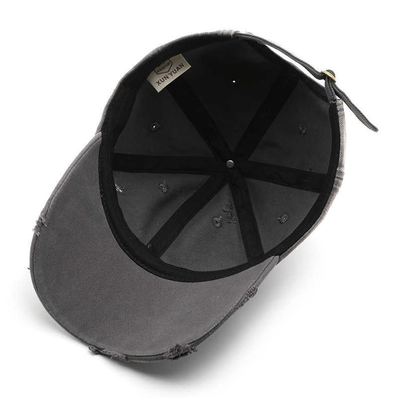 Womens Autumn Winter Washed Distressed Solid Color Baseball Cap Outdoor Mens Travel Sun Protection Visor Cap H251020