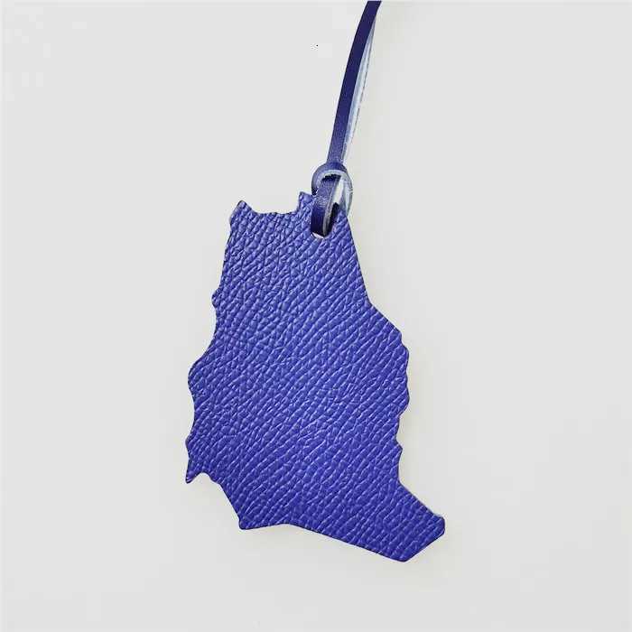 Genuine Saudi Arabia National Map Leather Keychain Ladies Women Bags Backpack Pendant Charm W251021