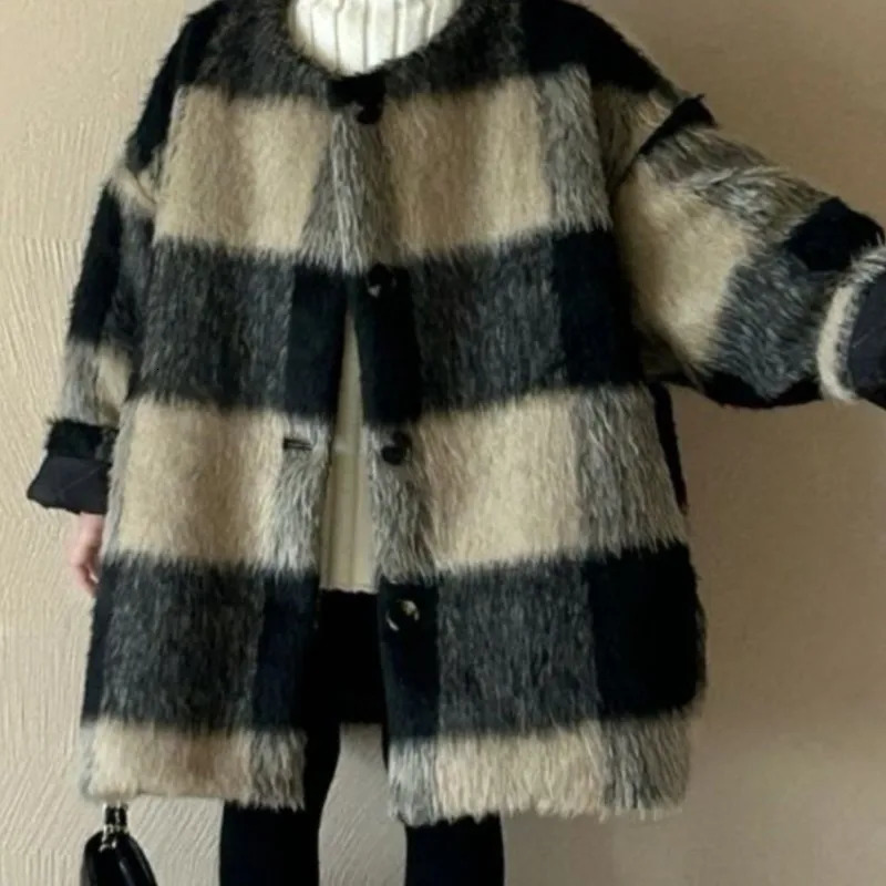 Baby Girl Princess Woolen Plaid Coat With Scarf Inafnt Toddler Child Winter Cotton Padded Outwear Thick Warm Baby Clothes 110Y 251017