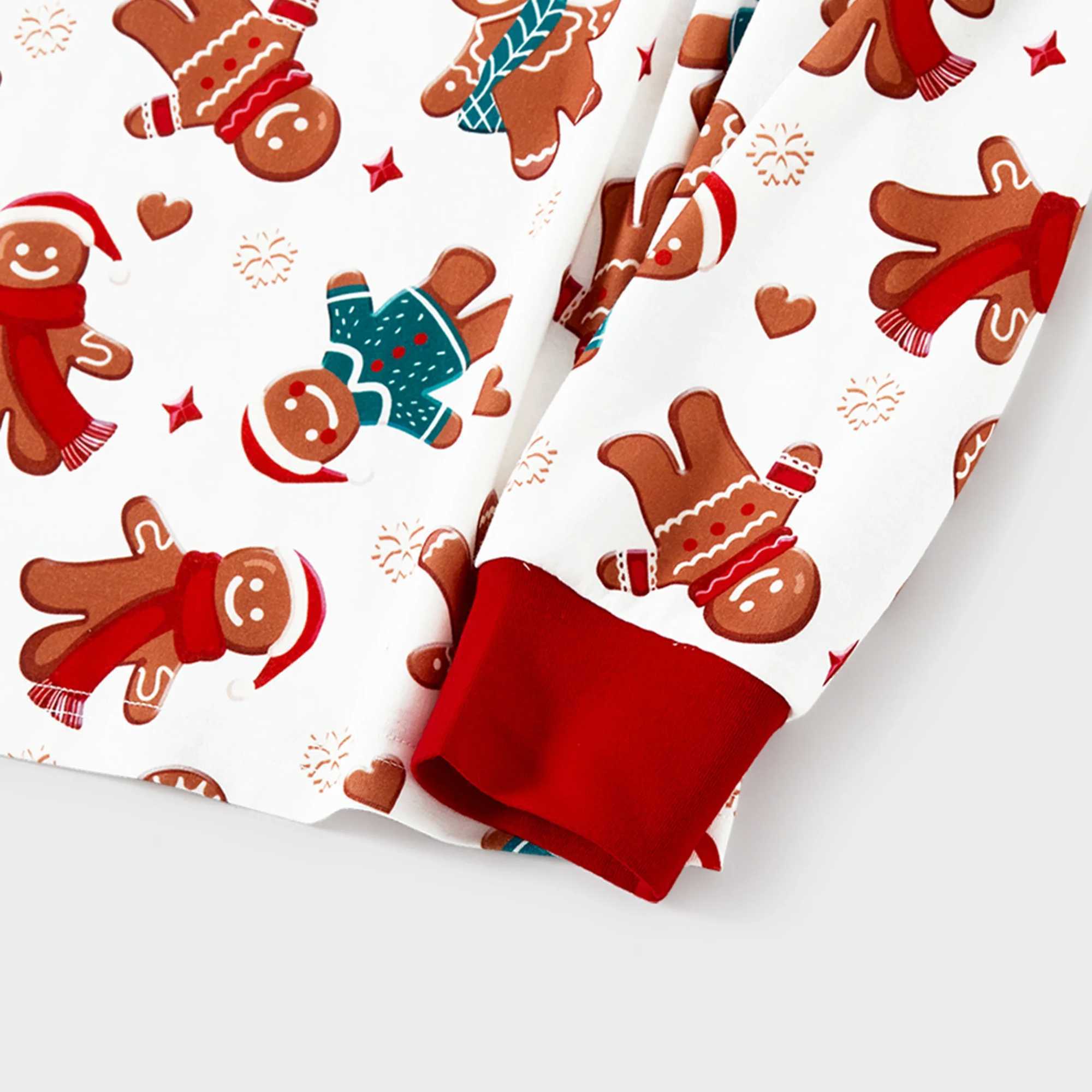 Family Matching Christmas Pajama Set With Cute Gingerbread Man Print Top And Pants Cozy Sleepwear L251021QCHN