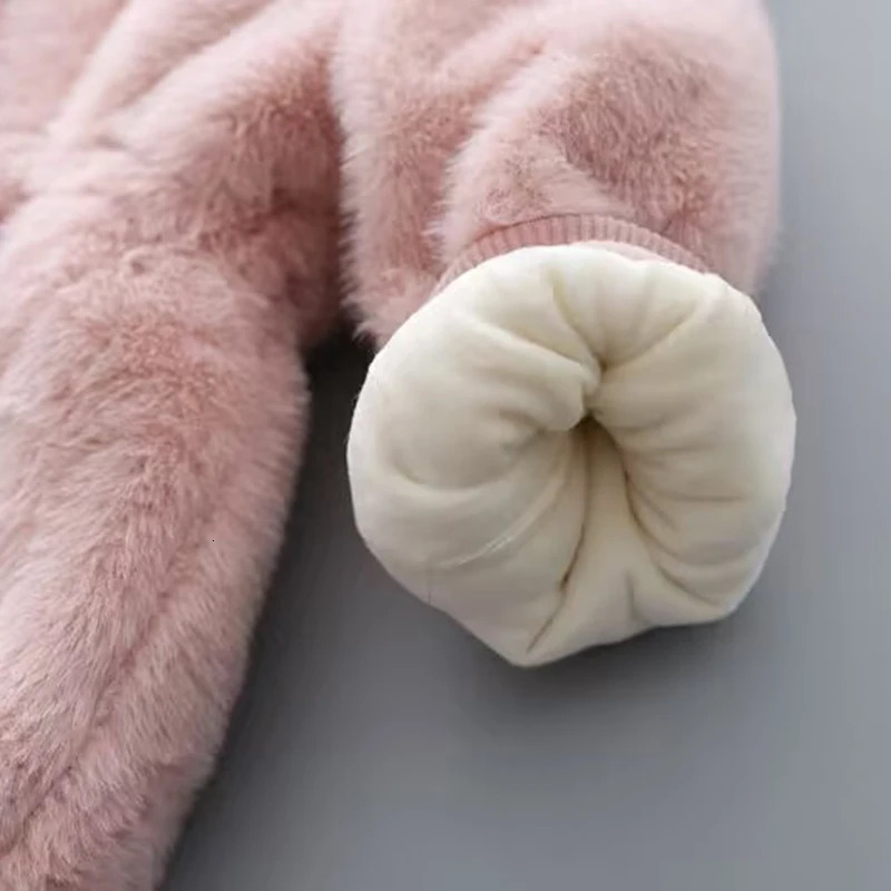 Winter Girls Coat Super Warm Mink Fur Padded Thickened Long Sleeve Hooded Coats Baby Kids Children Jacket Plush Outerwear 251018