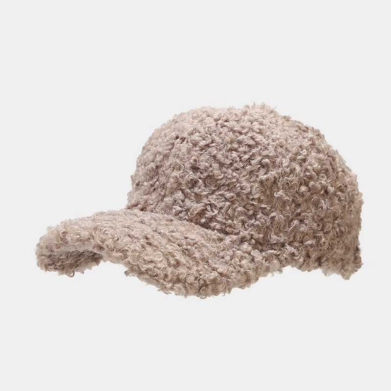Lamb Hair Duckbill Hat Trendy Women Outdoor Thickened Baseball Cap Men Winter Warm Hat Slimming H251020