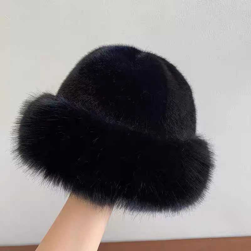 New Hat Autumn Winter Thickened Furry Imitation Mink Warm Hat Ear Protection Versatile Fashion H251020