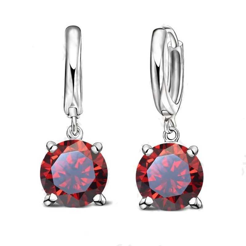 Real 925 Pure Sterling Silver Dangle Earrings CZ Crystal Big Round Earrings For Women Girls Gift Fashion Jewelry J251021