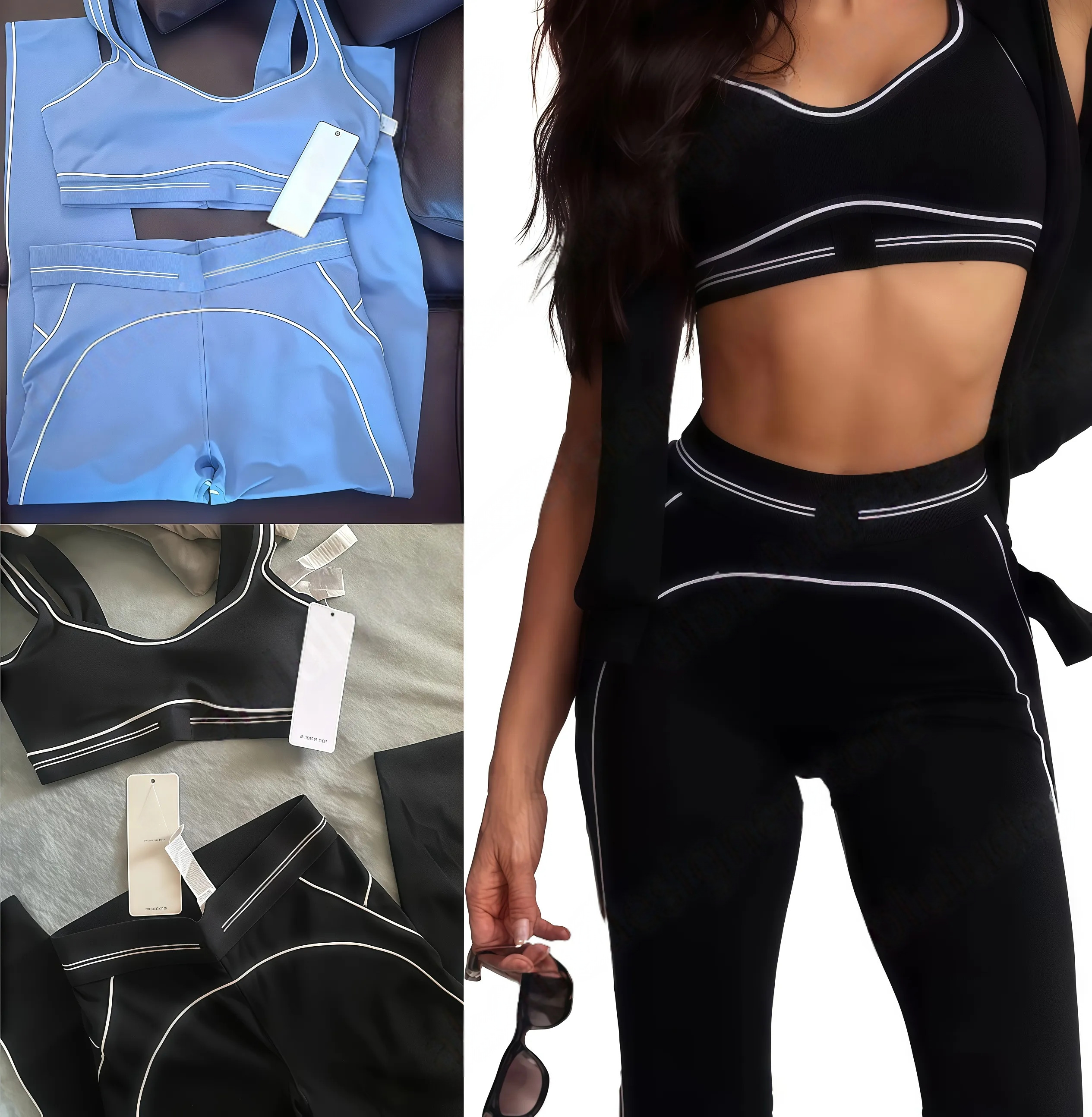 Quality Women Yoga Suits And bra Sets Sports Heart Throb Legging Shorts White-Striped Workout Quick-Drying women clothes bra Sets Top Quality Best-Selling Products