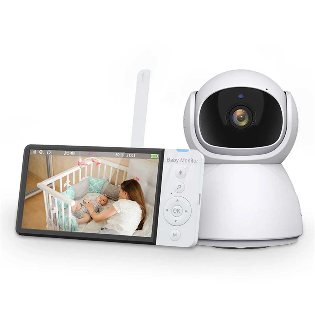 5Inch IPS Screen 720p Wireless PTZ Intercom Baby Monitor Cry Detection Feeding Plan BabySitter Nanny Camera Take PhotoVideo J251121