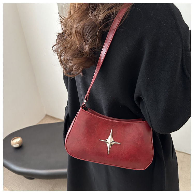 Autumn And Winter New Casual Style Women's Shoulder Bag Retro Style Solid Color Designer Bag Fashionable New Trend Luxury Handbag