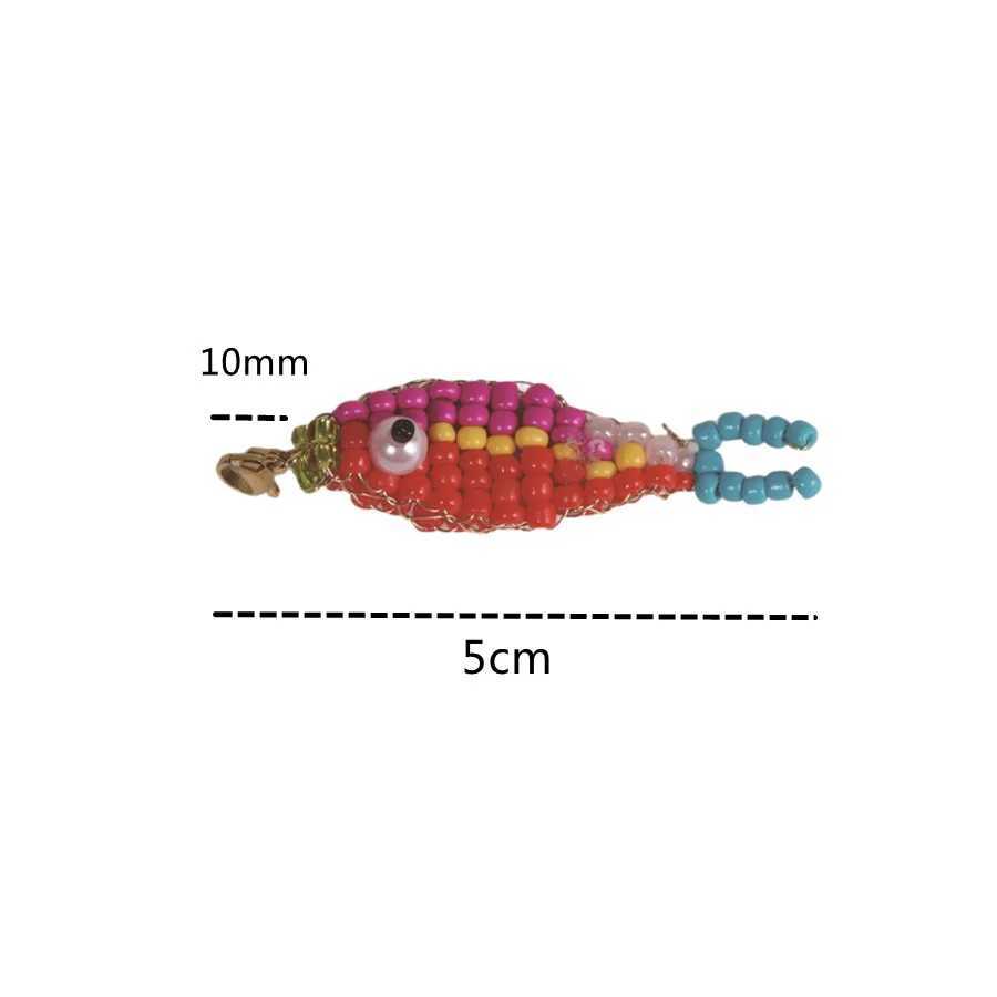 Cute Handmade Bead Fish Backpack Bag Zipper Pendant Hanging Decoration Girls Student Keychain Hangings DIY Accessories Ornaments J251121