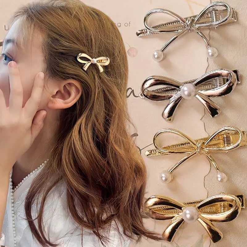 14pcs Mini Gold Metal Bow Hair Clips Little Girls Sweet Candy Pearl Bow Knot Hairpins Hairgrips Barrette Hair AccessoriesW254021