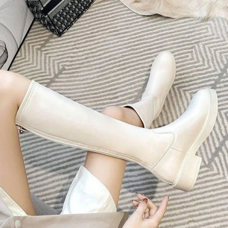 Soft Leather over Knee High Boots Womens Flat Knight Boots Slimming High Tube Boots Back Zipper Long Boots Horse Boots 251017