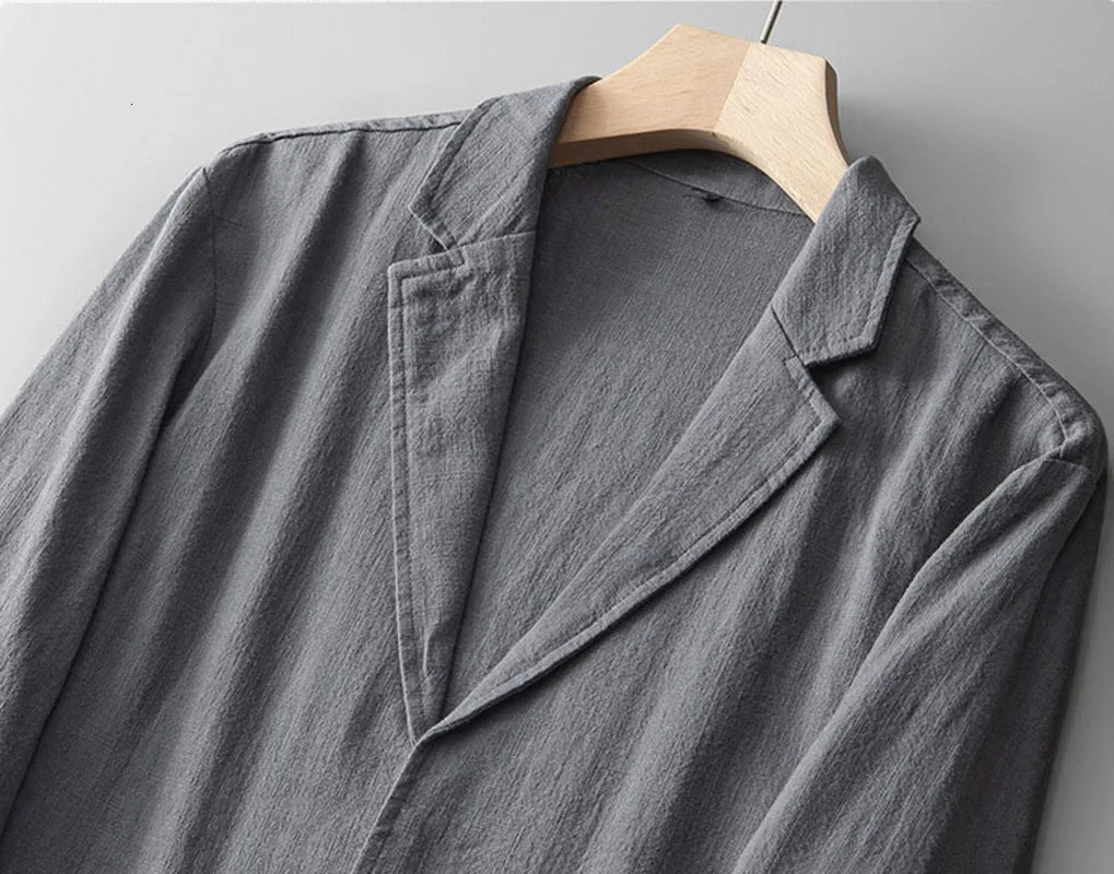 Mens summer simple casual suit spring and autumn thin jacket mens coat fashionable loose linen suit 251021