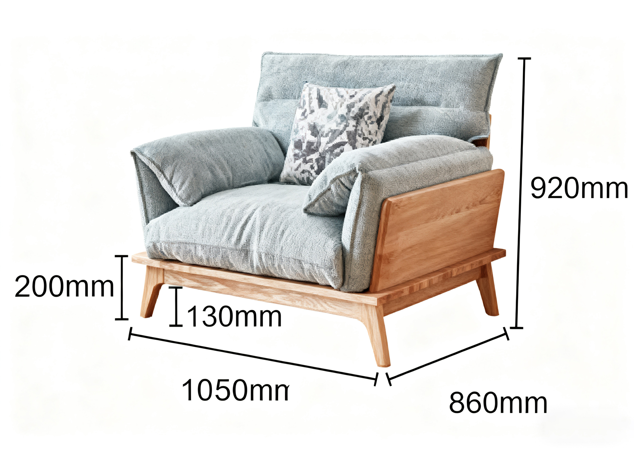 Elegant North American Solid Wood Wrapped Sofa with Comfortable Cushions