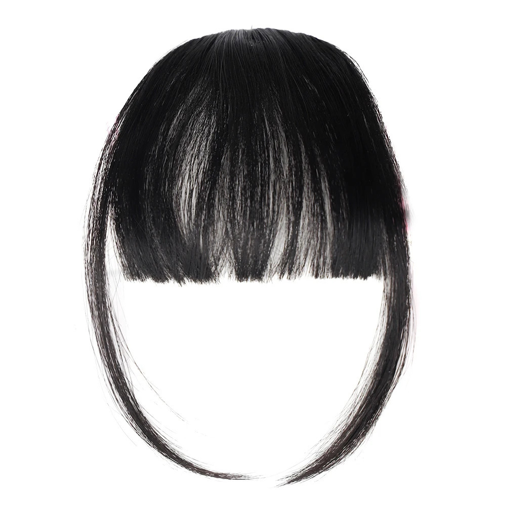 Synthetic Air Bangs Clip In Hair Extension 3D Air Style Hairpieces Neat Front False Fringe Thin Fake Hair Bangs For Women Girls 251014