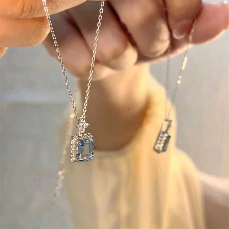 Fashion Blue Crystal Pendant Choker Necklace For Womens Zircon New Year Gift Party Festival Clavicle Chain Jewelry D251021