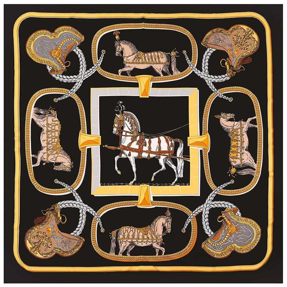 130cm New Design Warhorse Brand Square Scarf Wen 2023 Twill Silk Scarf Fashion Shawl Bandana Kerchi Scarves For LadiesW251021