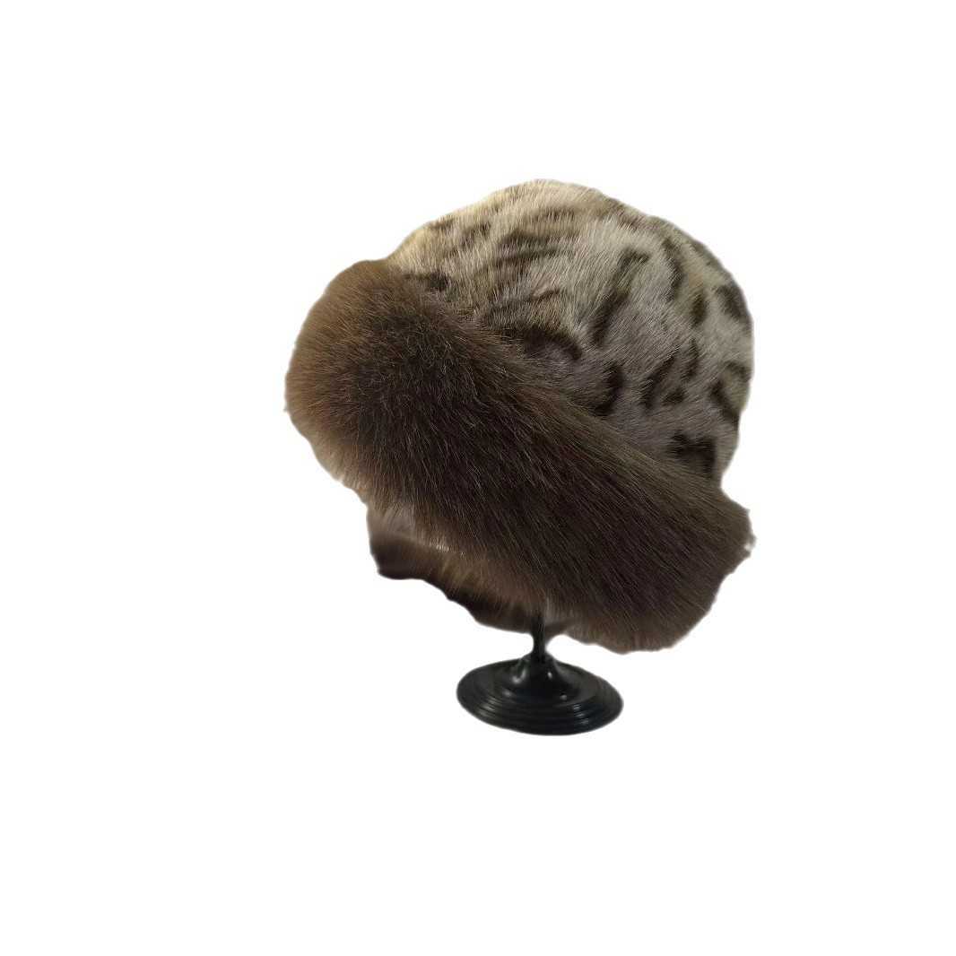 2024 New Leopard Print Hat for Women Autumn and Winter Warm Faux Fur Fashion Fisherman Hat Imitation Mink Womens Hat H251020