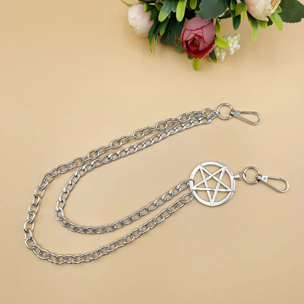 Punk Metal Chain Star Keychains For Men Women Waist Key Chain Trouser Jeans Hiphop Pants Belt Gothic Rock Emo Accessories 251021