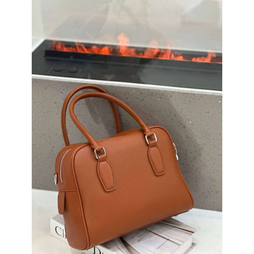 Bowling Shoulder handbag Designer Genuine Leather With Large Capacity Women Cowhide Retro Boston Travel Bag