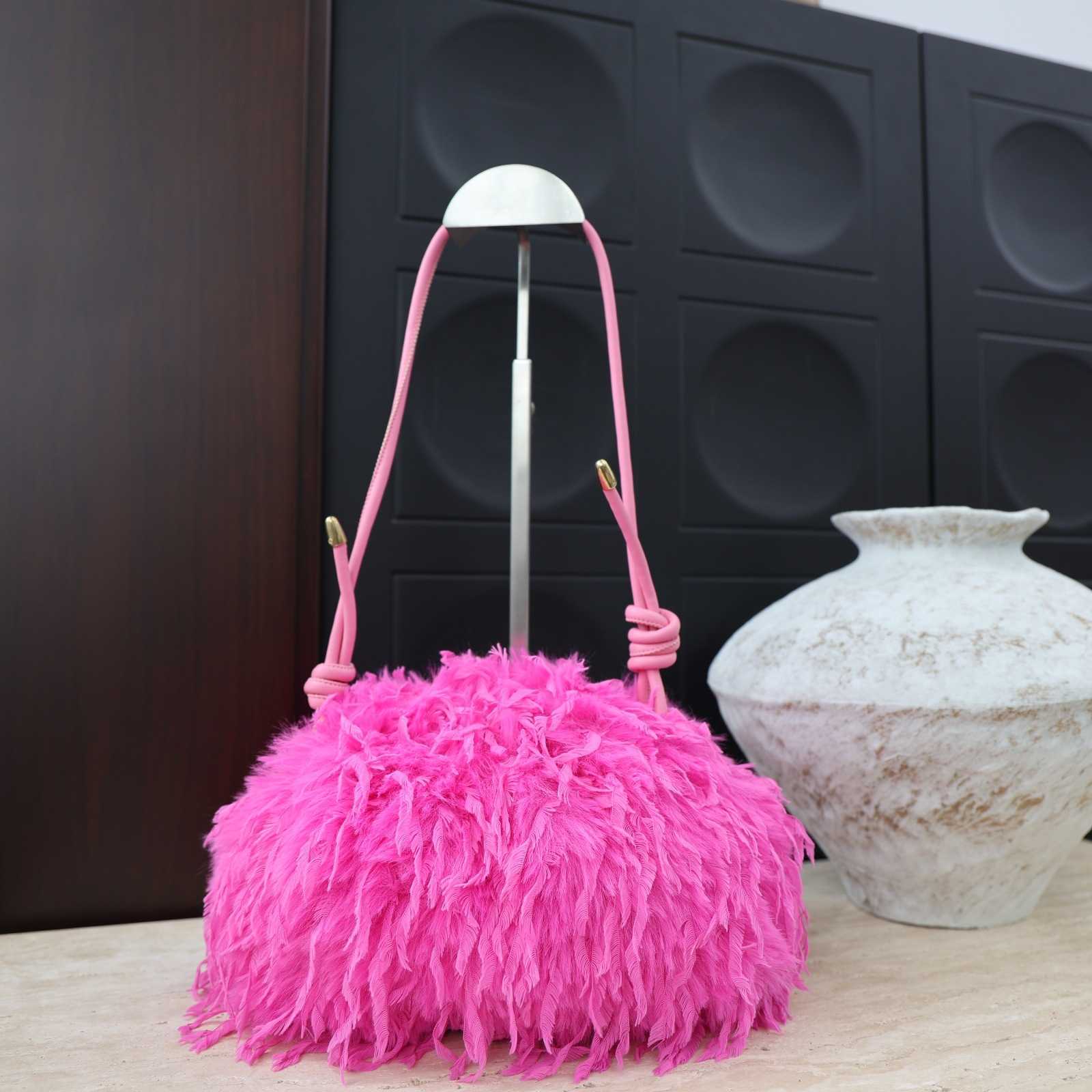 25 New Style Fluffy Bag Feather Cloud Bag Underarm Bag Wrinkled Clutch Bag Plush Fairy Bag 2336#