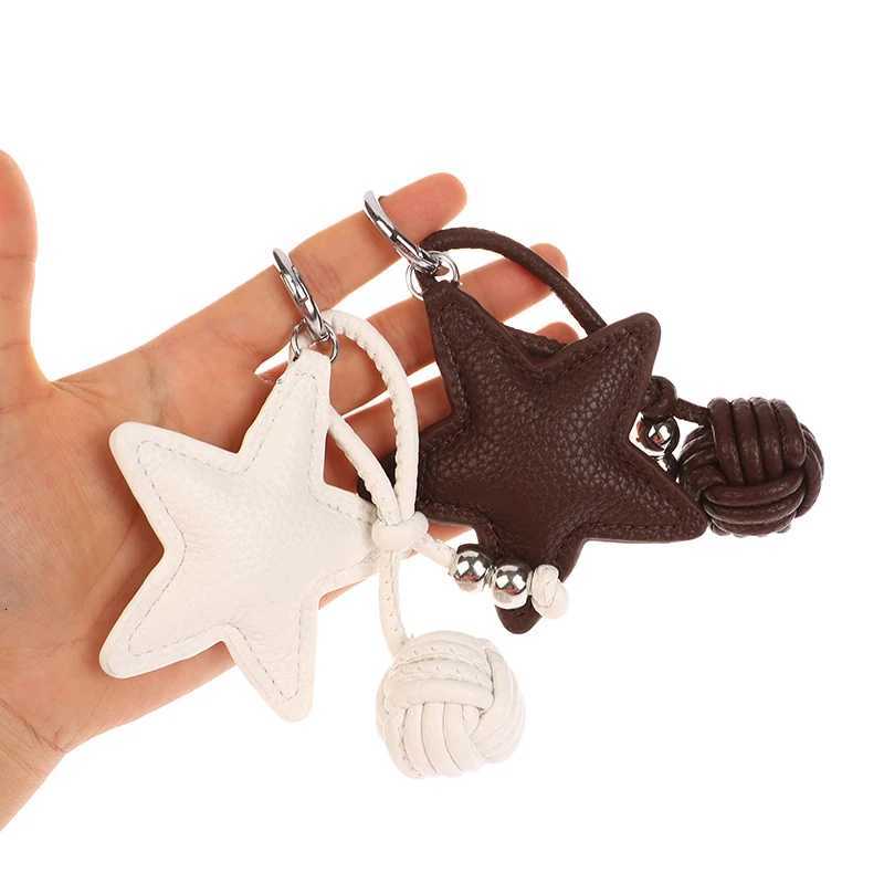 Fashion PU Leather Heart Star Keychain Womens Bag Charm Pendant Pentagram Car Keychain Handbag Hanging Decoration Couple Gift W251021
