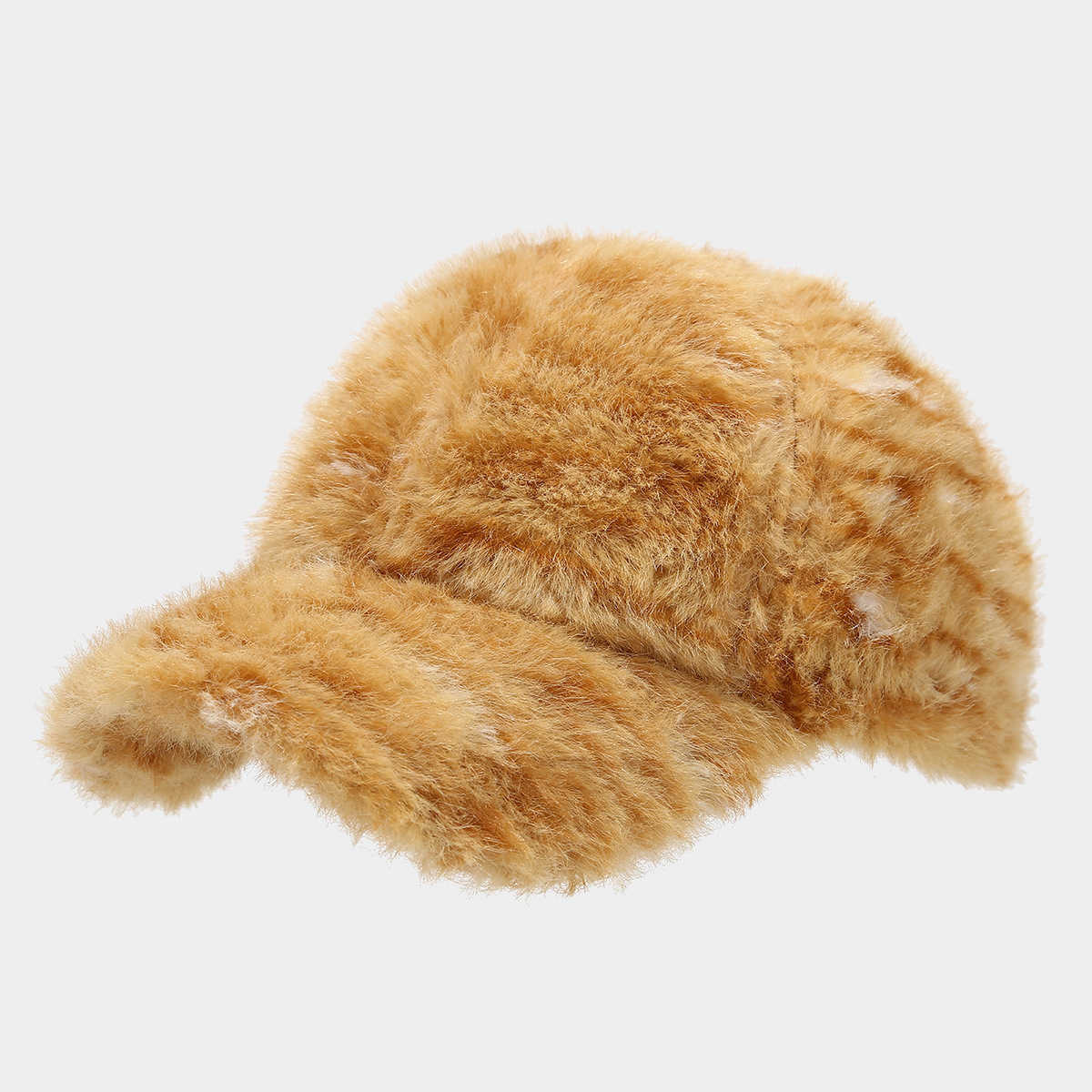 Tiger Pattern Plush Duckbill Cap for Women Slimming Fashionable Outdoor Casual Sunshade Baseball Cap H251020